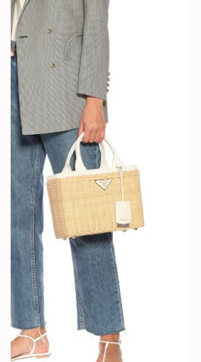 プラダ カゴバッグ コピー Wicker and Canvas bag ニューヨーク女性にも大人気 9041104